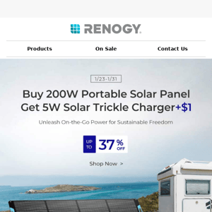 Limited Time Sale on 200W Portable Solar Panel