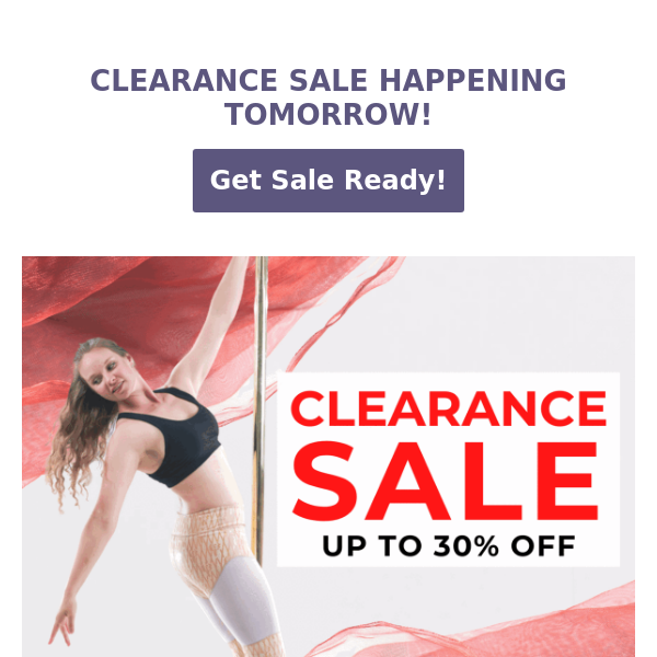 Clearance Sale happening tomorrow!