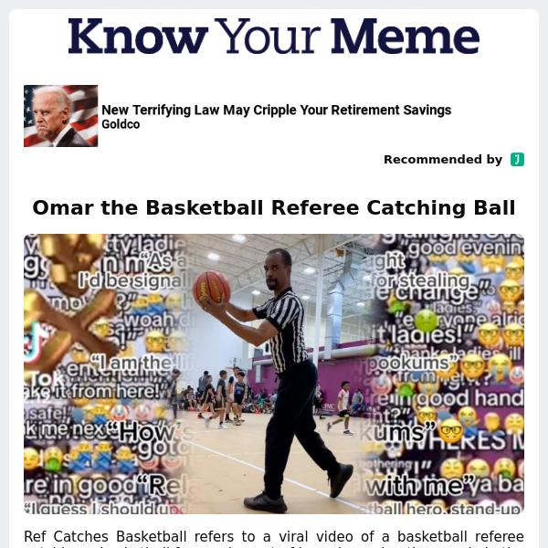 Omar the Basketball Referee Catching Ball