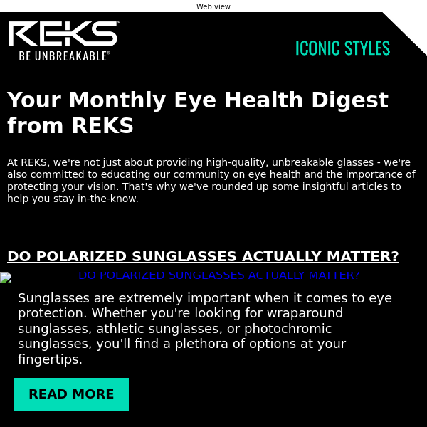 REKS,  Your Monthly Eye Health Digest from REKS