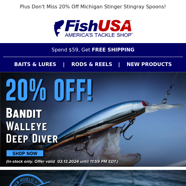 The Best Selling Bandit Walleye Deep Divers is 20% Off! Ending Soon!
