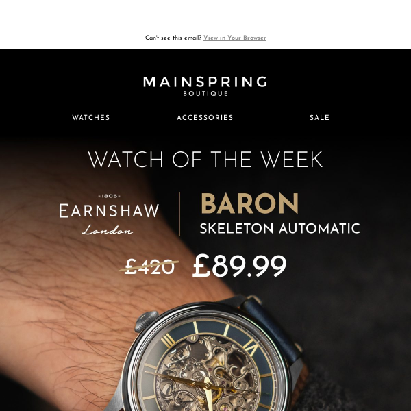 Save Over 75% on this handsome Skeleton Automatic: Watch of the week!