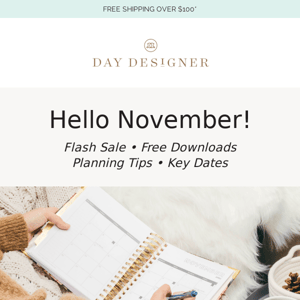 Hello November! Key dates, flash sale, free downloads...