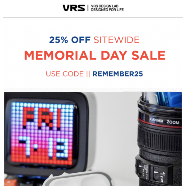 Celebrate Memorial Day SALE today 25% OFF