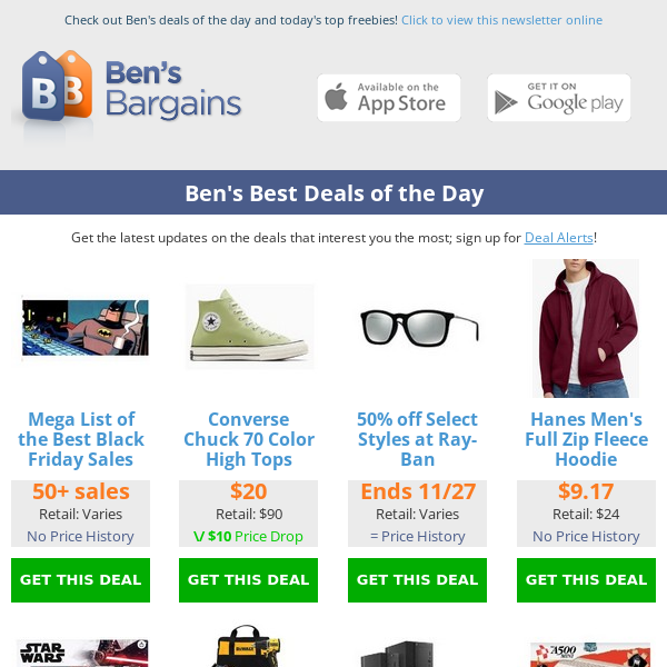 Ben's Best Deals: PlayStation 5 Giveaway - Black Friday Sales - $20 Converse High Tops - $9.17 Hoodie - 50% off Dell Refurb