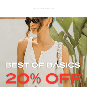 Refresh your basics with 20% off