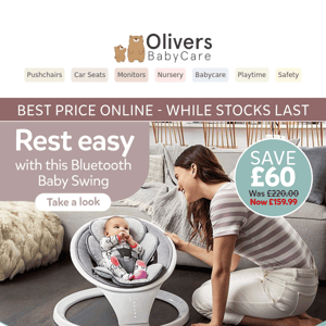 Save £60 on this Bluetooth Baby Swing