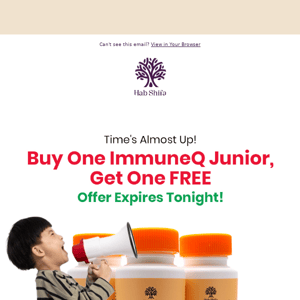 Final Hours of Our Buy 1 ImmuneQ Junior Get 1 Free Deal 🚨