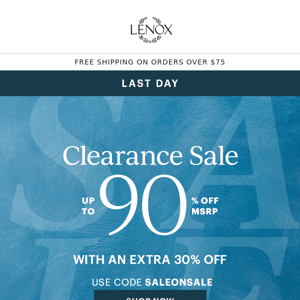 Last Day: Up To 90% Off!