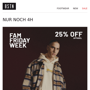 BSTN Store, erhalte jetzt 25% auf Apparel 🔥