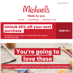 A treat from Michaels: We're giving you an exclusive look at this week's freshest picks.