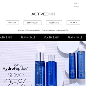 Flash Sale |  25% off HydroPeptide 📢