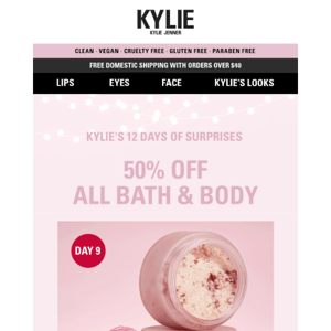 Day 9 Surprise: 50% OFF all bath & body 🛀