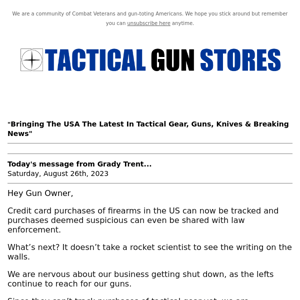 Banks track your gun purchases now