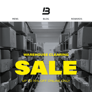 Up To 70% Off Warehouse Clearance