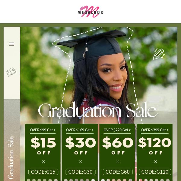 OH MY GOD!  Graduation Sale Up To $120 Off!