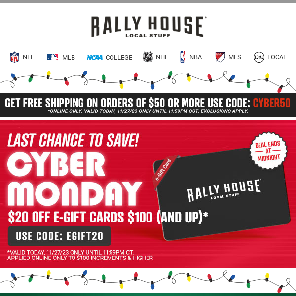 🚨 Score Big with Rally House Cyber Monday Savings! 💰⏳