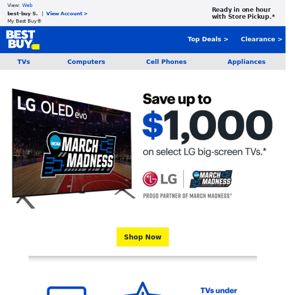 We've outdone ourselves! Up to $1000 off select LG TVs has landed in your inbox - perfect for entertaining...