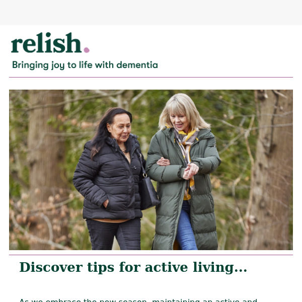 Living Well with Dementia - Tips for Staying Active