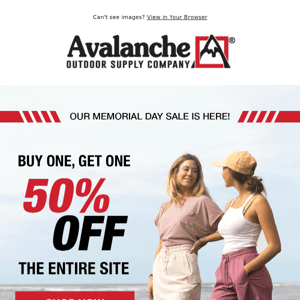 Don't Miss 25% Off the ENTIRE Site - Avalanche Outdoor Supply Co.