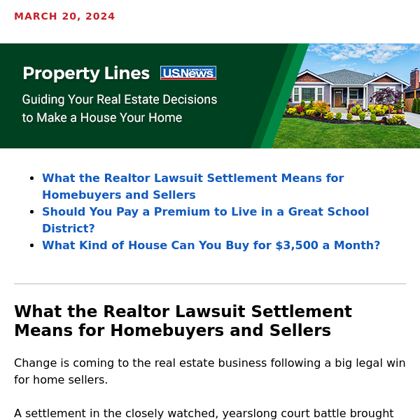 Corrected link: What the Realtor Lawsuit Settlement Means for Homebuyers and Sellers