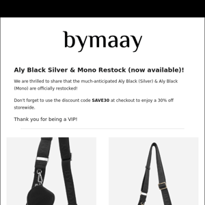 Aly Black Silver & Mono Restock Alert!🚨