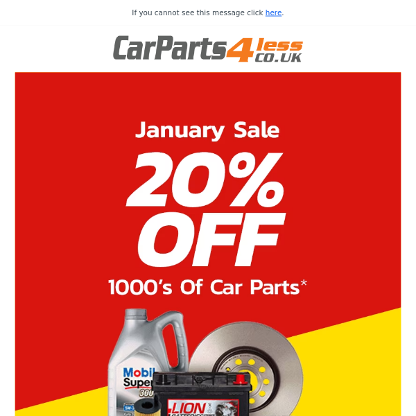 20% Off Car Parts Ends Today!