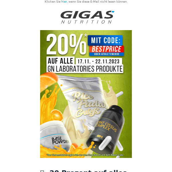 🚨-20% auf alle GN-Supplements!