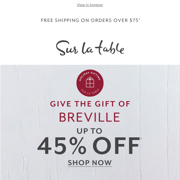 Save on coffee gifts from Breville, Nespresso & more.