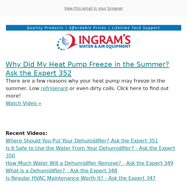 New Video from Ingrams Water & Air