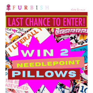 👯 LAST CHANCE TO WIN 👯 A Needlepoint Pillow For You + Your Bestie!