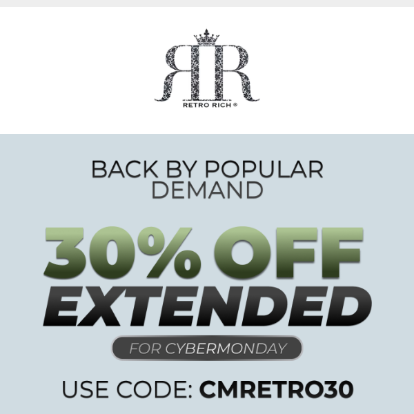 30% OFF Extended!😱