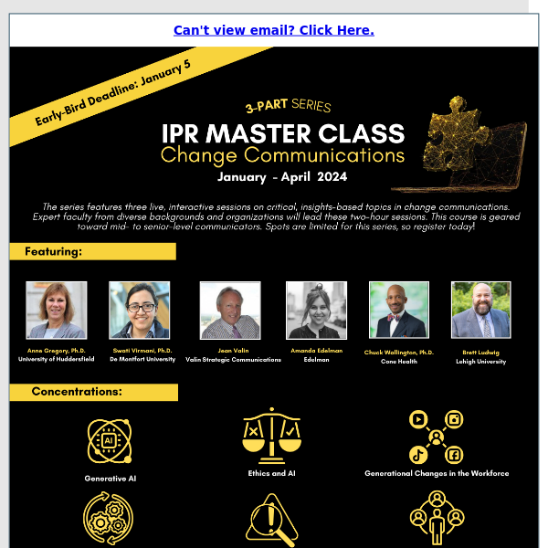 ⚠️ Last Chance ⚠️ to Register for IPR Master Class: Change Communications 💻🎓✨