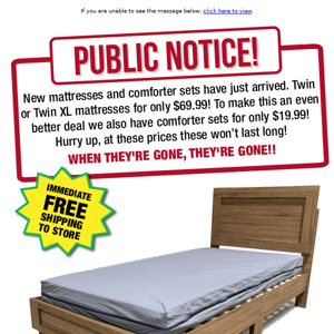 Twin Mattress for ONLY $69.99