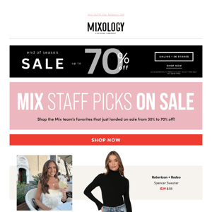 Our faves up to 70% off
