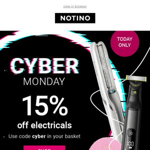 Just TODAY! 15% discount on electricals