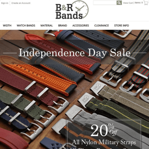 July 4th Sale - SAVE 20% On All Nylon Military Straps | Rubber Straps | Elastic Parachute Straps!!!