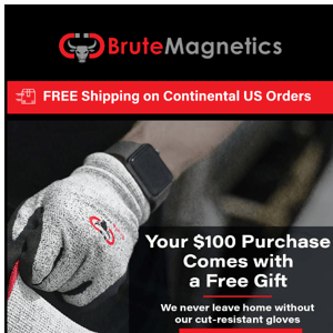 Free gloves on orders $100+