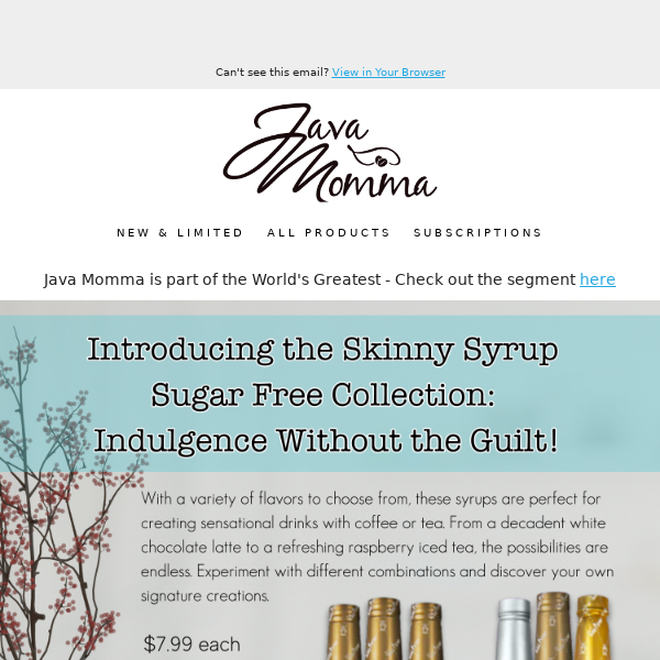 🌿 New Sips on the Block: Skinny Syrups & Organic Tea Drops Have Arrived! 🍵✨