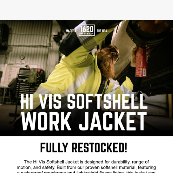 Fully Restocked Hi Vis Softshell Work Jacket