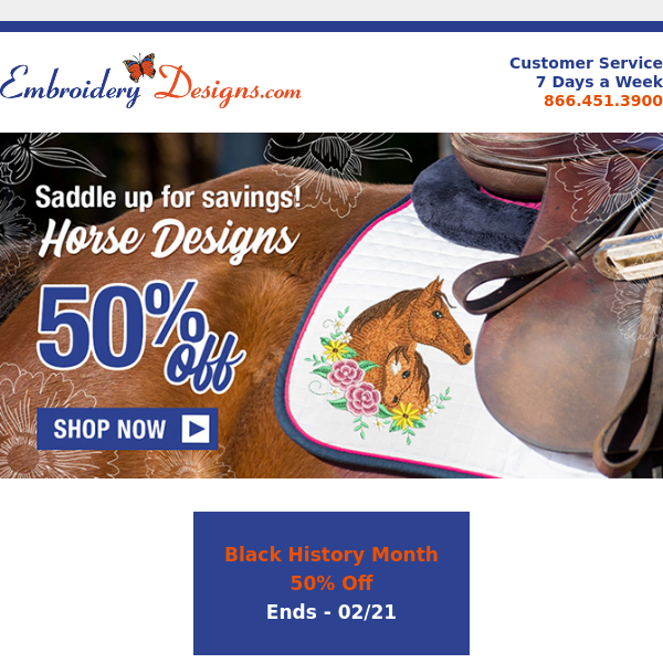 Saddle Up For Savings: 50% Off Exquisite Horse Embroidery Designs!
