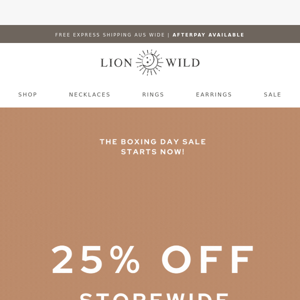 25% OFF | STOREWIDE SALE