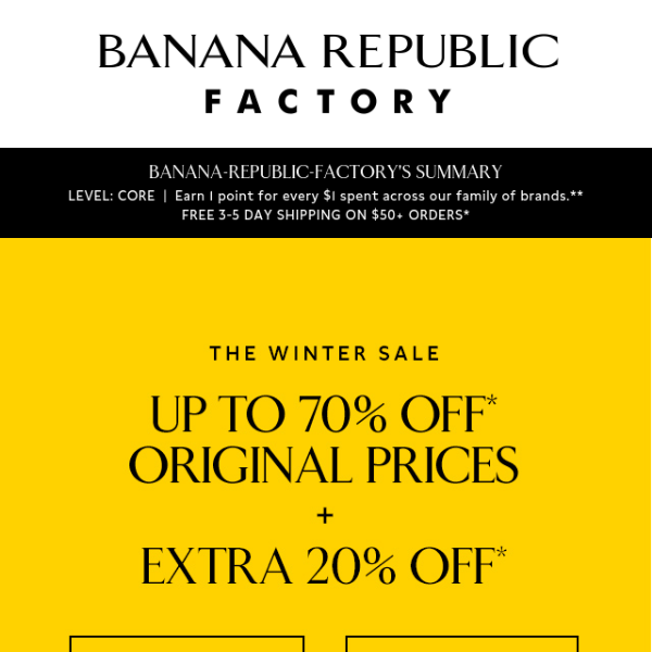 Up to 70% off original prices + take an extra 20% off, too!