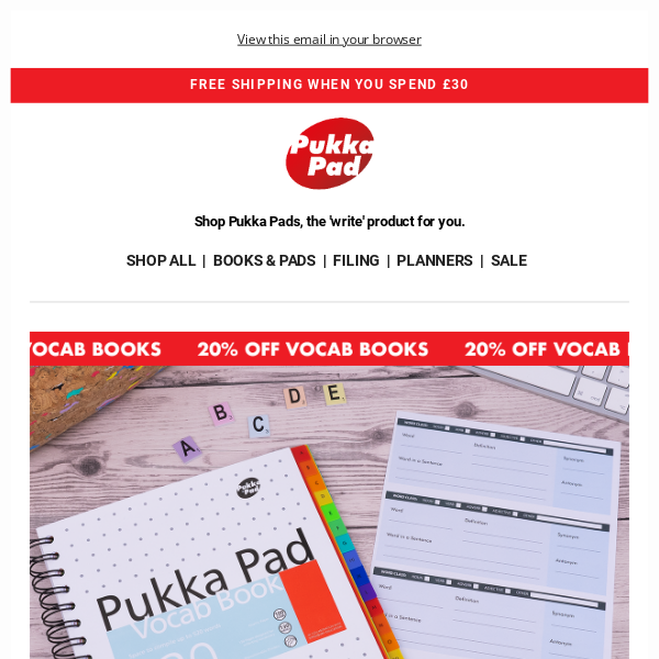 Get 20% off our Pukka Pad vocab books! 👀