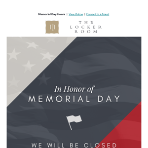 Memorial Day Hours