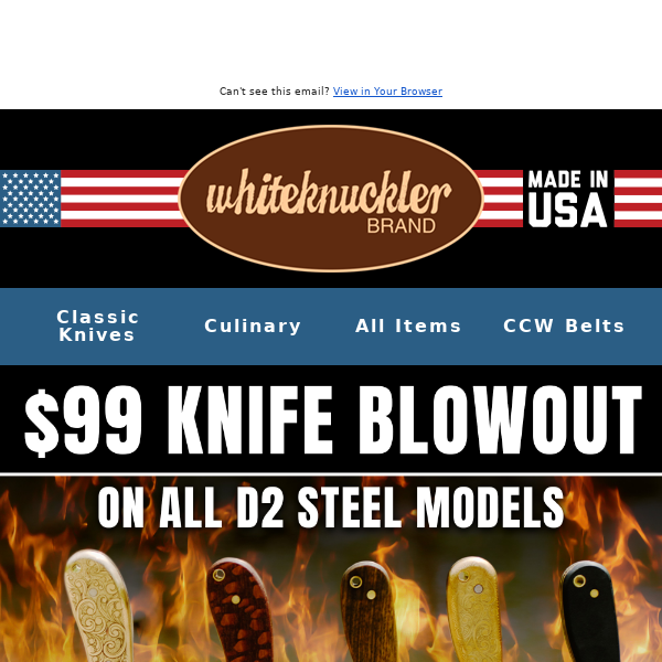 $99 D2 Knife Blowout!