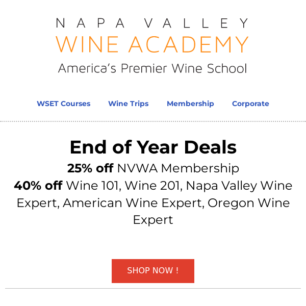 End of the Year Deals - 40% NVWA Certification Courses & 25% of NVWA Membership Annual Subscription