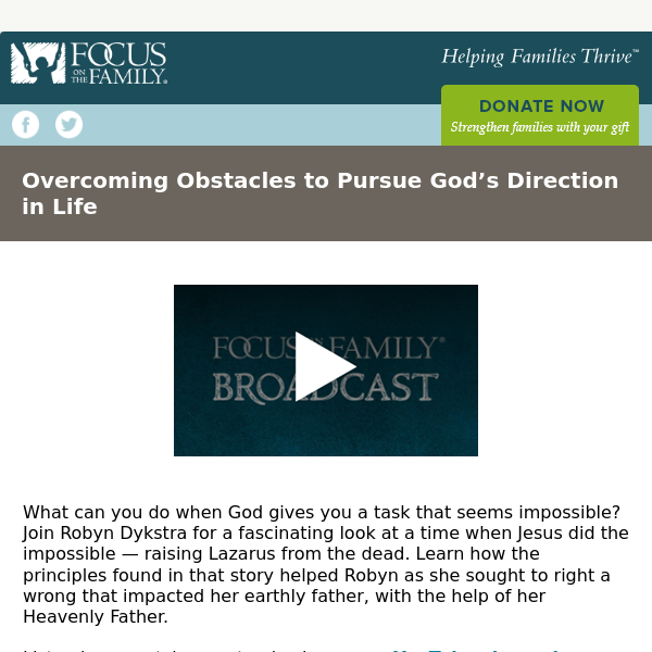 Overcoming Obstacles to Pursue God’s Direction in Life