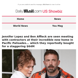 Jennifer Lopez and Ben Affleck are seen meeting with contractors at their incredible new home in Pacific Palisades... which they reportedly bought for a staggering $64M