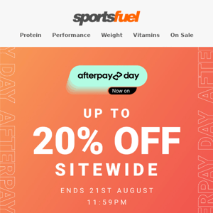 AFTERPAY DAY SALE BEGINS NOW!